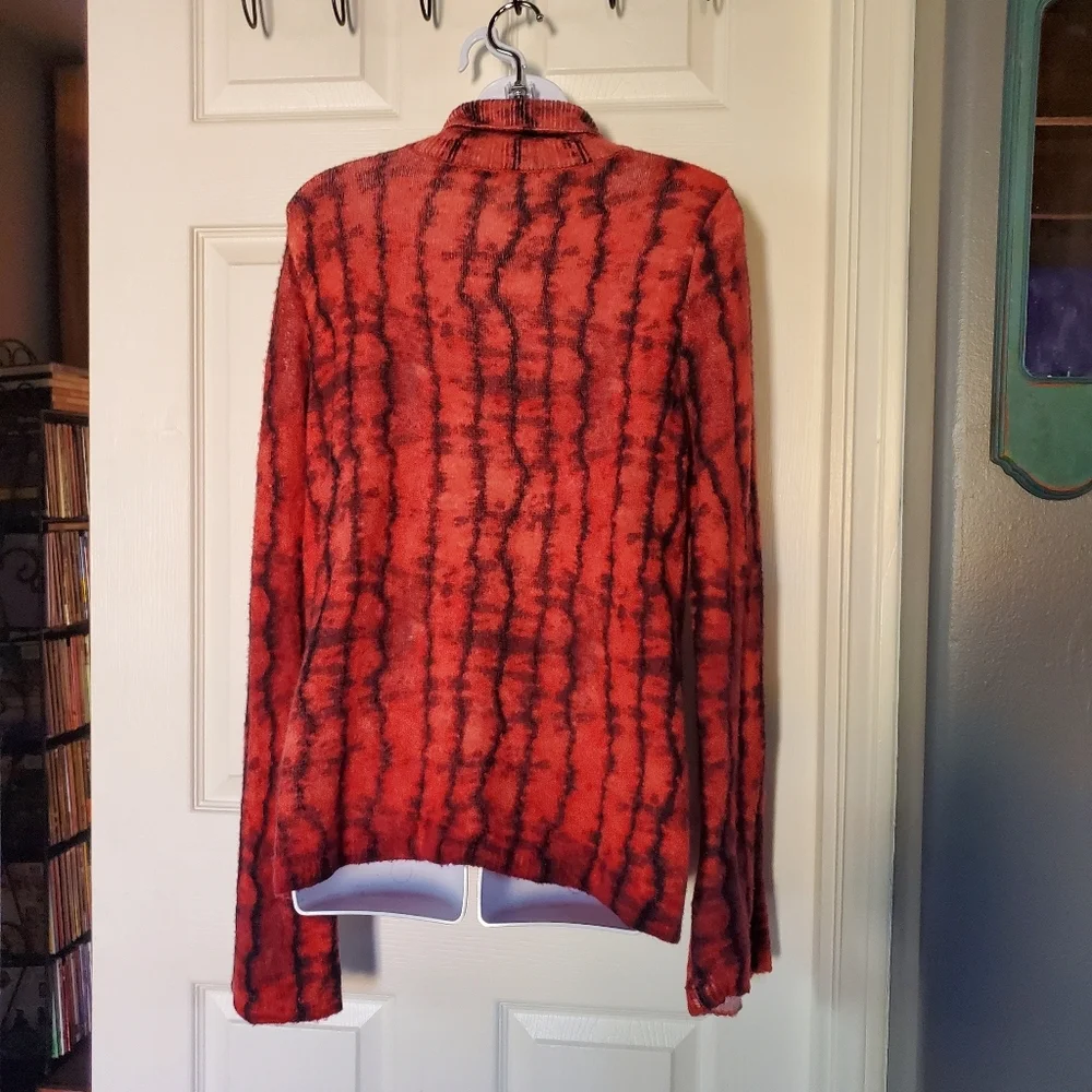 Zara Knit Tie-Dyed Sweater Oversized Bell Long Sleeve Wool Blend Small Bohemian